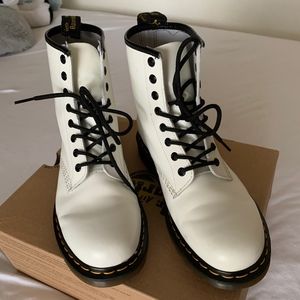 White Dr. Martens 1460 Boots